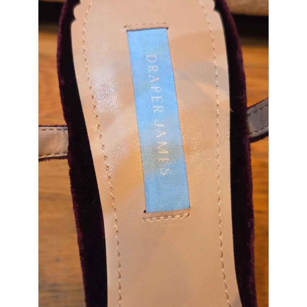 Draper James Paloma Plum Velvet Platform Block Heel Sandals Ankle Strap Sz 7.5 - Picture 8 of 12